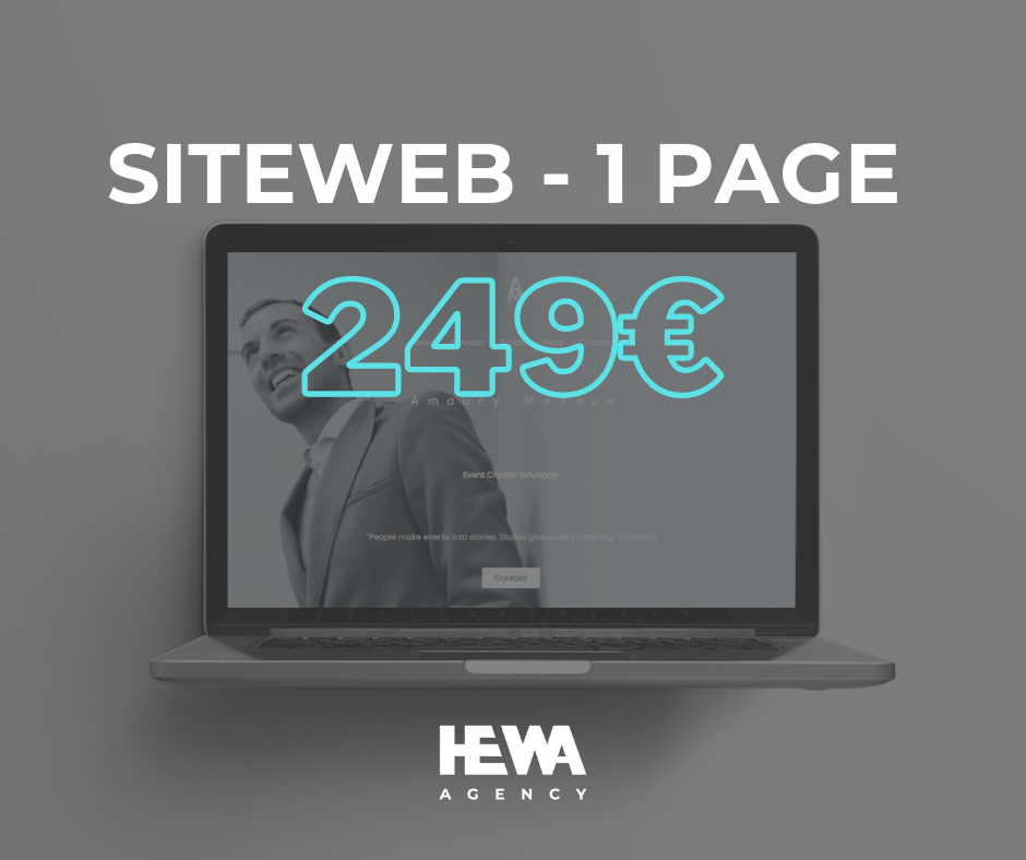 siteweb une page 249€ avec hewa agency